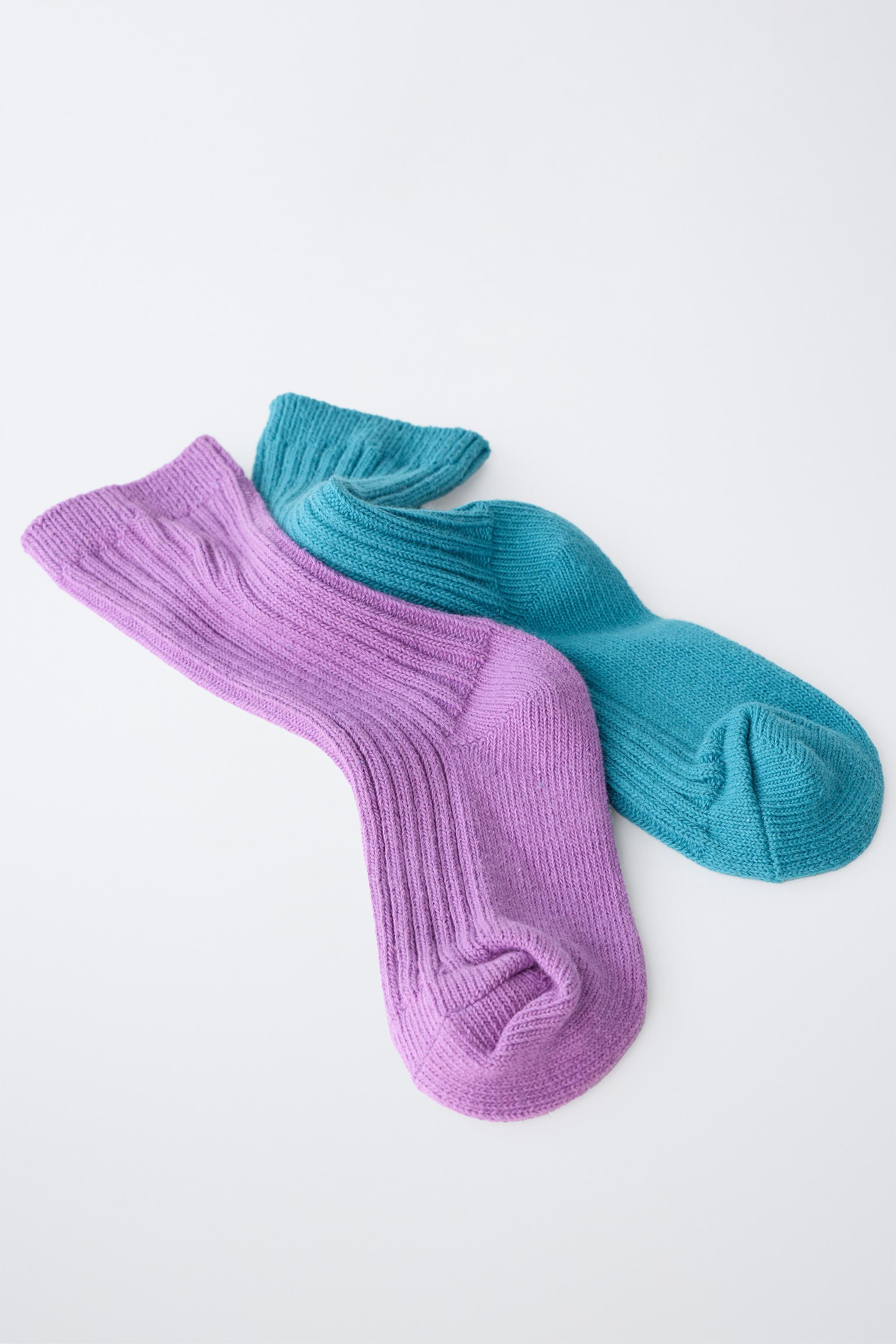 LOT DE DEUX PAIRES CHAUSSETTES MI-HAUTES CANNELÉES